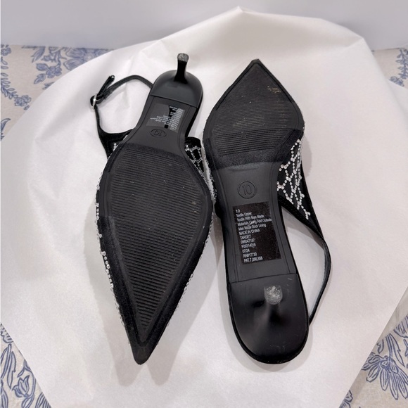 A new day Black and Silver Embellished Heels holiday party formal size 10 - Picture 2 of 4